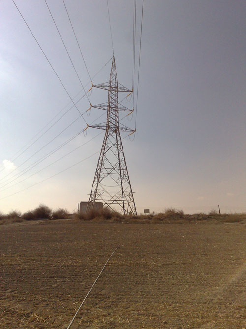 Overhead power line tower No. 50