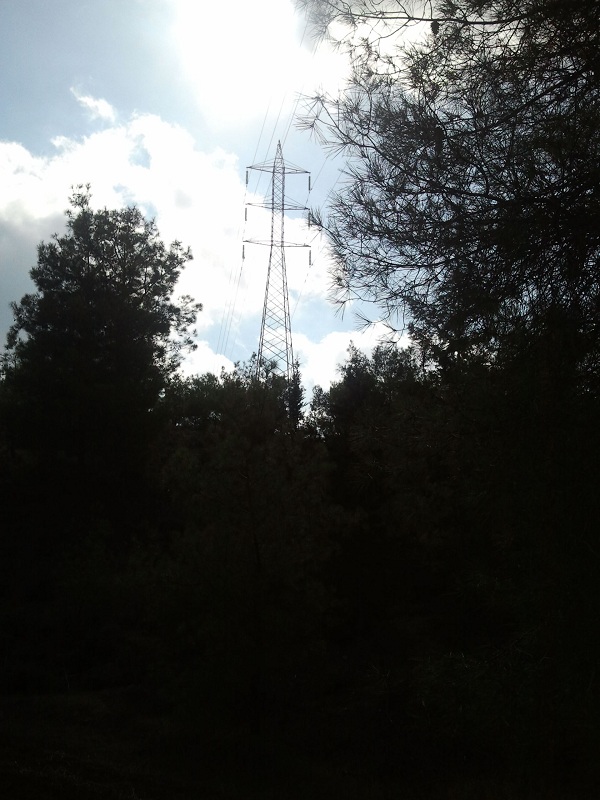 Overhead power line tower